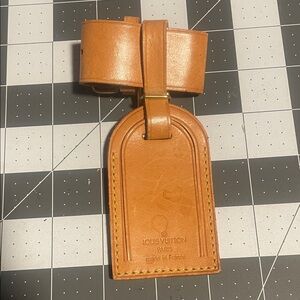 Louis Vuitton Tan Leather Tag with Gold Accent